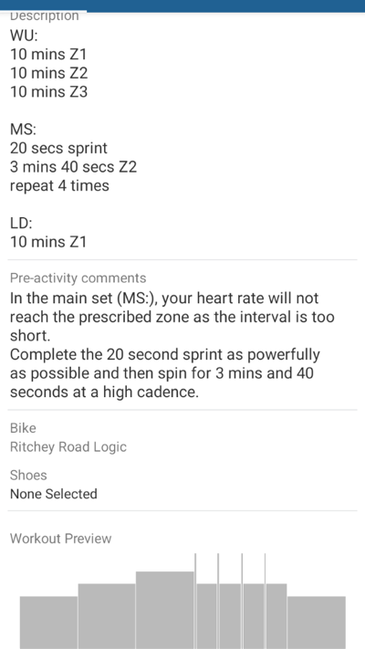 TP training session cycling